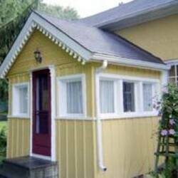 Above is plain "John" style double push bar screen door. Located close by us in Sebringville. 