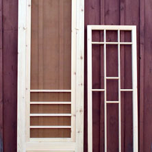 A "John" screen door made with 4 push bars to keep those kids and animals inside!